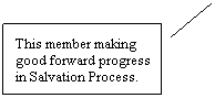 Line Callout 2: This member making good forward progress in Salvation Process.
